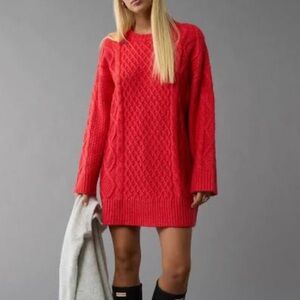 American Eagle Outfitters Red Knit Sweater